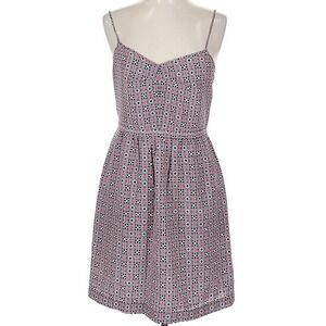 J.Crew Geometric Medallion Sundress Size 10 Coral/Navy/White